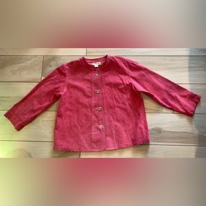 St. John Red Suede Button-Front Women's Jacket